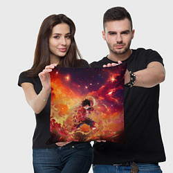 Подушка квадратная Fire Luffy - One Piece, цвет: 3D-принт — фото 2