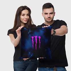 Подушка квадратная Monster energy броня, цвет: 3D-принт — фото 2