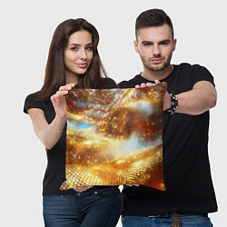 Подушка квадратная Блестящая золотая текстура, цвет: 3D-принт — фото 2