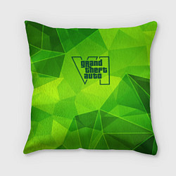 Подушка квадратная GTA6 green poly, цвет: 3D-принт