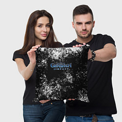 Подушка квадратная Genshin Impact брызги красок, цвет: 3D-принт — фото 2