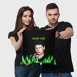 Подушка квадратная Сектор газа зеленый огонь, цвет: 3D-принт — фото 2