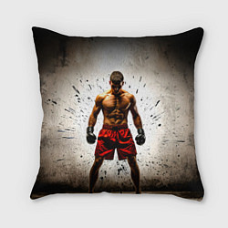 Подушка квадратная Боксер в красном