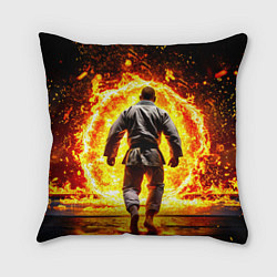 Подушка квадратная Джиу-джитсу в огне
