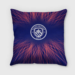 Подушка квадратная Manchester City red energy, цвет: 3D-принт
