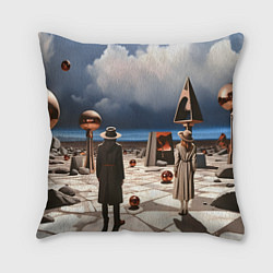 Подушка квадратная Сюрреализм с людьми, цвет: 3D-принт