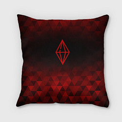 Подушка квадратная The Sims red poly, цвет: 3D-принт