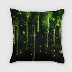 Подушка квадратная Зеленая объемная слизь, цвет: 3D-принт