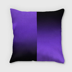 Подушка квадратная Чёрно-сиреневый градиент пополам, цвет: 3D-принт
