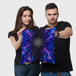 Подушка квадратная Coldplay neon energy, цвет: 3D-принт — фото 2