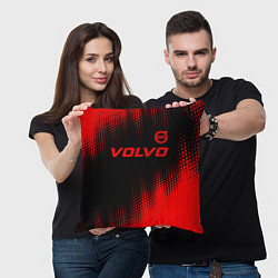Подушка квадратная Volvo - red gradient посередине, цвет: 3D-принт — фото 2