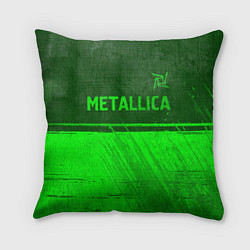Подушка квадратная Metallica - green gradient посередине, цвет: 3D-принт