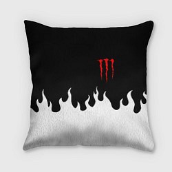 Подушка квадратная Monster energy red logo, цвет: 3D-принт