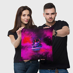 Подушка квадратная Космонавт в космическом море, цвет: 3D-принт — фото 2