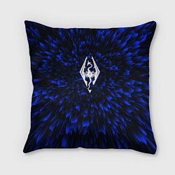 Подушка квадратная Skyrim blue energy, цвет: 3D-принт