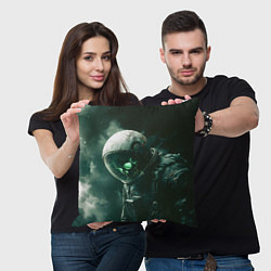 Подушка квадратная Скелет космонавта в космосе, цвет: 3D-принт — фото 2