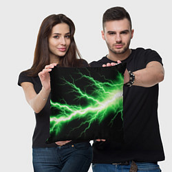Подушка квадратная Lightning green, цвет: 3D-принт — фото 2