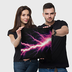 Подушка квадратная Lightning pink, цвет: 3D-принт — фото 2