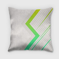 Подушка квадратная Color white line green