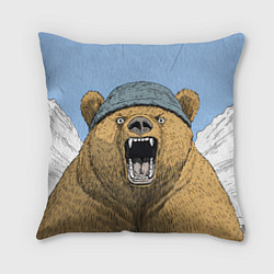 Подушка квадратная Злой орущий медведь