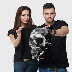 Подушка квадратная Стилизованный череп, цвет: 3D-принт — фото 2