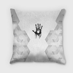 Подушка квадратная Death Stranding white poly, цвет: 3D-принт