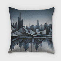 Подушка квадратная Небоскребы и скалы, цвет: 3D-принт