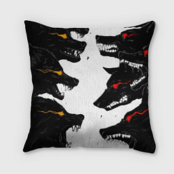 Подушка квадратная Волки со светящимися глазами, цвет: 3D-принт
