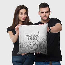 Подушка квадратная Hollywood Undead - white gradient посередине, цвет: 3D-принт — фото 2