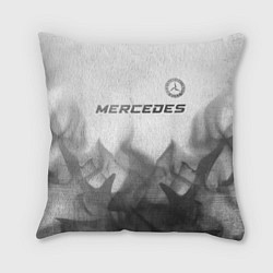 Подушка квадратная Mercedes - white gradient посередине, цвет: 3D-принт
