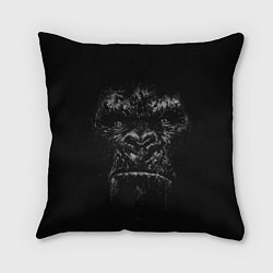 Подушка квадратная Gorilla face in the dark, цвет: 3D-принт