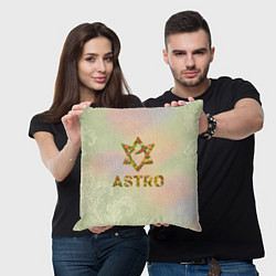 Подушка квадратная Логотип Astro цветочный, цвет: 3D-принт — фото 2