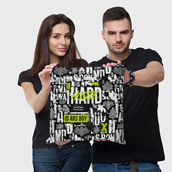 Подушка квадратная Паттерн с надписями хасл, цвет: 3D-принт — фото 2