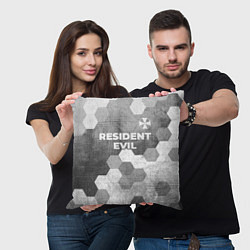 Подушка квадратная Resident Evil - grey gradient посередине, цвет: 3D-принт — фото 2