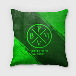 Подушка квадратная Bullet For My Valentine - green gradient, цвет: 3D-принт