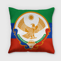 Подушка квадратная Цвета Дагестана с гербом, цвет: 3D-принт
