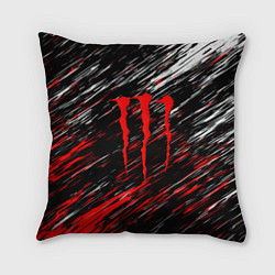 Подушка квадратная Monster energy полосы красок, цвет: 3D-принт