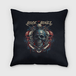 Подушка квадратная Rock on Bones, цвет: 3D-принт