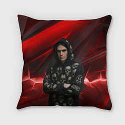 Подушка квадратная Bones с черепами на худи