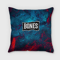 Подушка квадратная Логотип Bones, цвет: 3D-принт