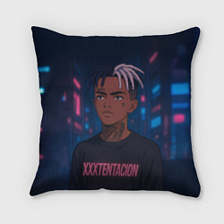 Подушка квадратная XXXTentacion - Неоновый аниме арт, цвет: 3D-принт