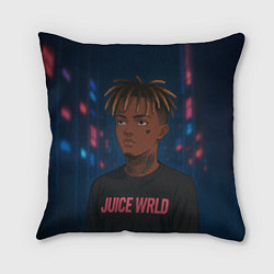 Подушка квадратная Juice WRLD - Неоновый аниме арт