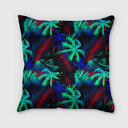 Подушка квадратная Palm neon black