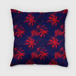 Подушка квадратная The palm tree is red