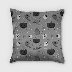Подушка квадратная Halloween grey, цвет: 3D-принт