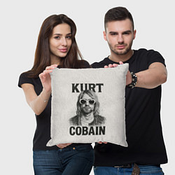 Подушка квадратная Kurt Cobain - grunge-art, цвет: 3D-принт — фото 2