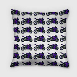 Подушка квадратная Motorcycle purple gloss