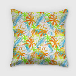 Подушка квадратная Palm orange white