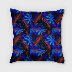 Подушка квадратная Palm light blue black