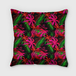 Подушка квадратная Palm red pink